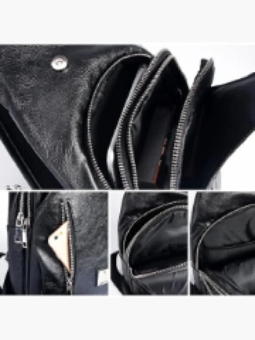 Lightweight PU Leather Sling Crossbody Backpack for Travel Outdoors